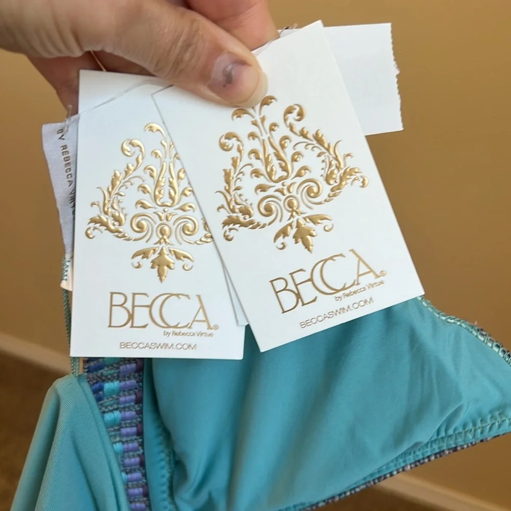 Teal Beaded Bikini Set - Picture 8 of 9